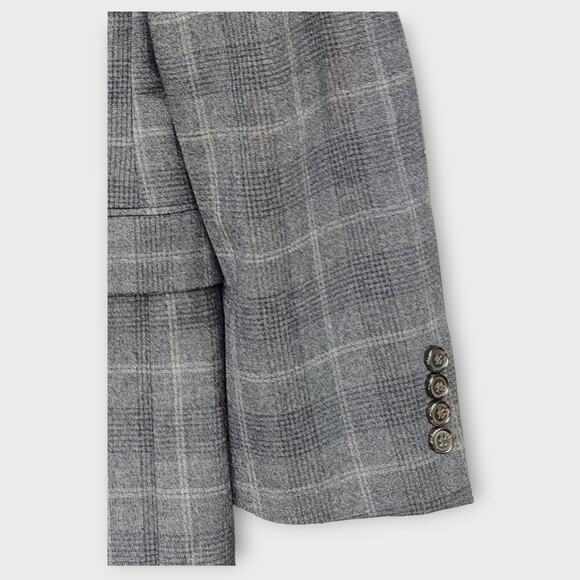 Mens Lauren Ralph Lauren Wool Blend 2 Button Gray Blazer Sport Coat Size 40L - Picture 3 of 4